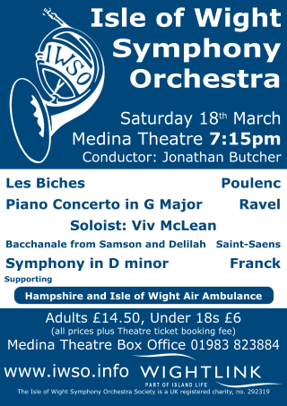 Isle of Wight Symphony Orchestra, March 2017 Concert Poster